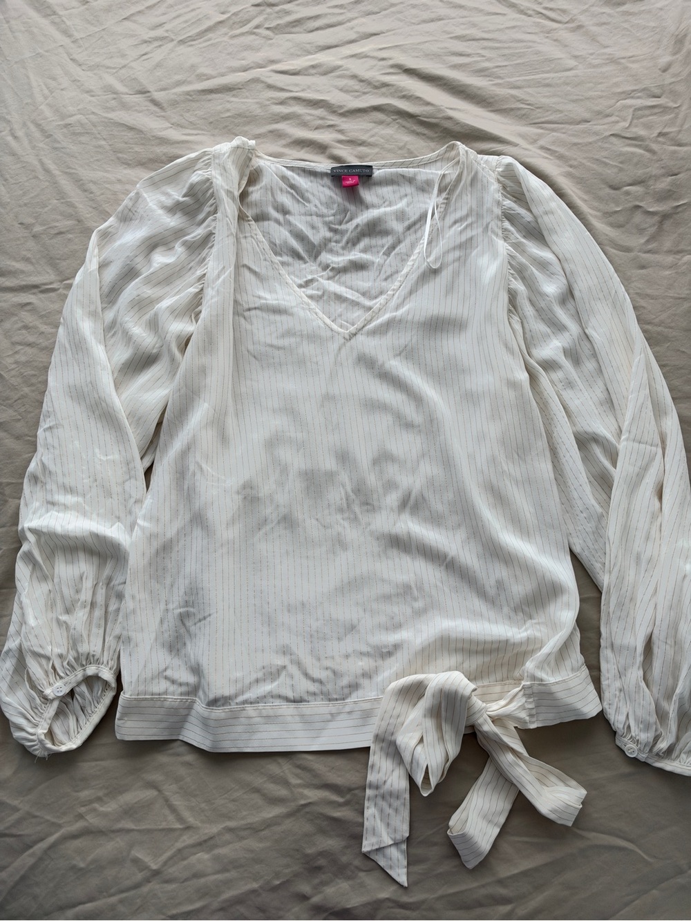 Vince Camuto Striped Tie-Waist Blouse